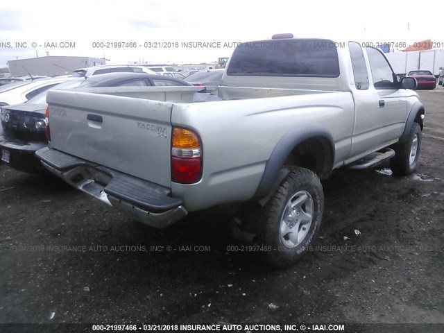 5TEWM72N63Z209490 - 2003 TOYOTA TACOMA XTRACAB SILVER photo 4