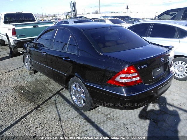 WDBRF64J51F113600 - 2001 MERCEDES-BENZ C 320 BLACK photo 3