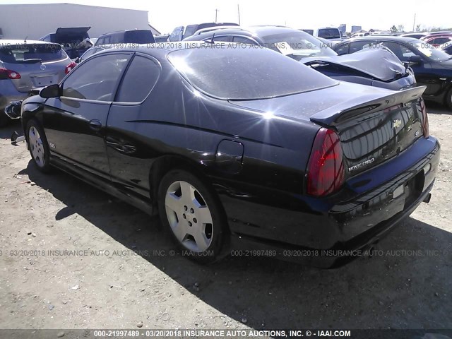 2G1WL15C869432661 - 2006 CHEVROLET MONTE CARLO SS BLACK photo 3