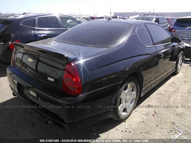 2G1WL15C869432661 - 2006 CHEVROLET MONTE CARLO SS BLACK photo 4