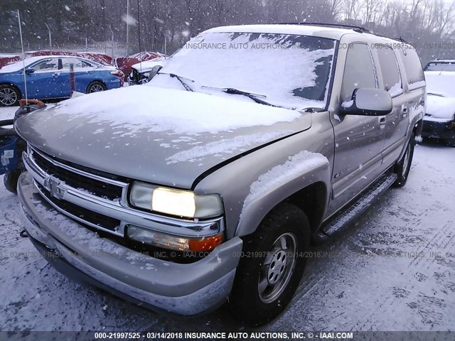 3GNFK16T41G101378 - 2001 CHEVROLET SUBURBAN K1500 SILVER photo 2