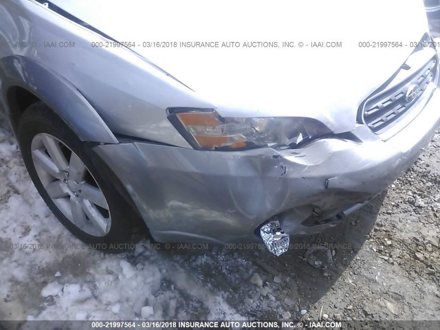 4S4BP61C767325773 - 2006 SUBARU LEGACY OUTBACK 2.5I SILVER photo 6