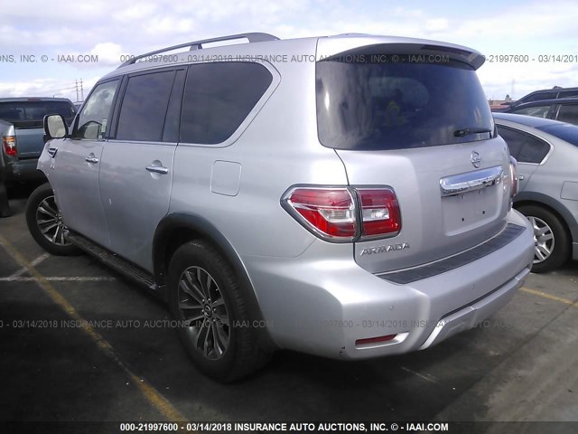 JN8AY2ND8H9001557 - 2017 NISSAN ARMADA SV/SL/PLATINUM SILVER photo 3