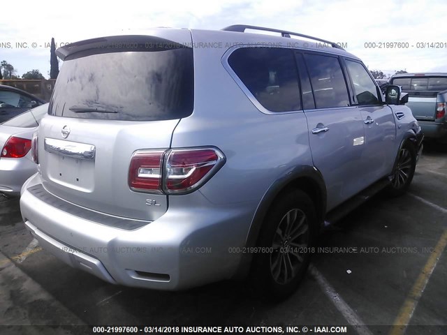 JN8AY2ND8H9001557 - 2017 NISSAN ARMADA SV/SL/PLATINUM SILVER photo 4