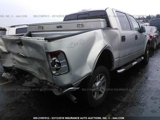 1FTPW14V76FB29237 - 2006 FORD F150 SUPERCREW SILVER photo 4