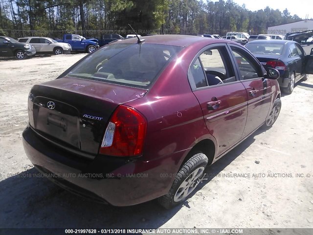 KMHCN4AC8AU414048 - 2010 HYUNDAI ACCENT GLS MAROON photo 4