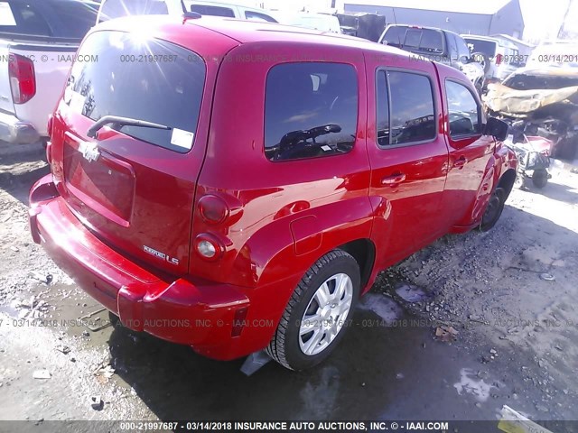 3GNCA33B29S500828 - 2009 CHEVROLET HHR LS RED photo 4