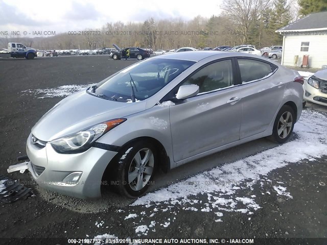 KMHDH4AE2DU717814 - 2013 HYUNDAI ELANTRA GLS/LIMITED SILVER photo 2