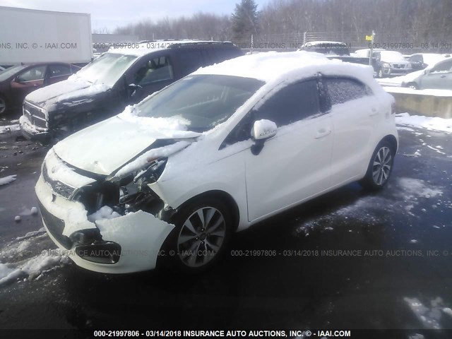 KNADN5A32D6139149 - 2013 KIA RIO EX/SX WHITE photo 2