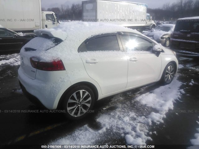 KNADN5A32D6139149 - 2013 KIA RIO EX/SX WHITE photo 4