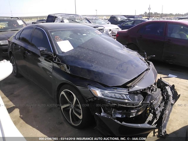 1HGCV1F34JA053741 - 2018 HONDA ACCORD SPORT 黑色 照片 1