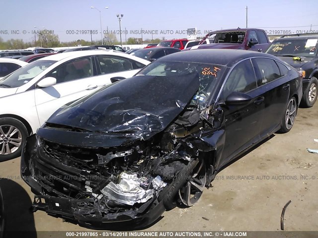 1HGCV1F34JA053741 - 2018 HONDA ACCORD SPORT BLACK photo 2