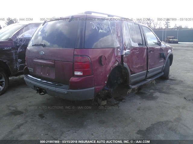 1FMZU73K52ZC69431 - 2002 FORD EXPLORER XLT MAROON photo 4