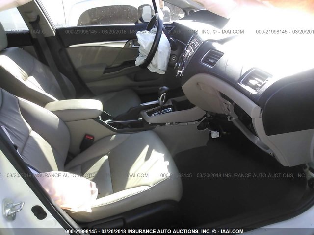19XFB2F91DE035259 - 2013 HONDA CIVIC EXL WHITE photo 5