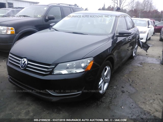 1VWBP7A37CC051680 - 2012 VOLKSWAGEN PASSAT SE BLACK photo 2