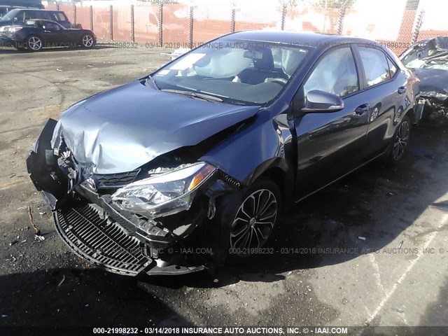 5YFBURHE0GP378272 - 2016 TOYOTA COROLLA L/LE/LE PLS/PRM/S/S PLS GRAY photo 2