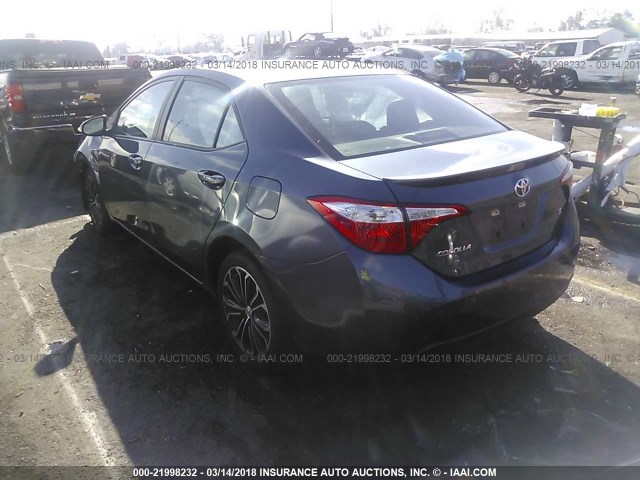 5YFBURHE0GP378272 - 2016 TOYOTA COROLLA L/LE/LE PLS/PRM/S/S PLS GRAY photo 3