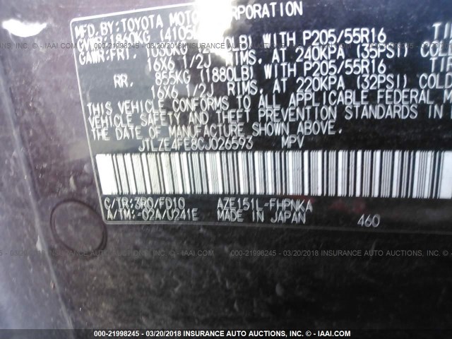 JTLZE4FE8CJ026593 - 2012 TOYOTA SCION XB Qara foto 9