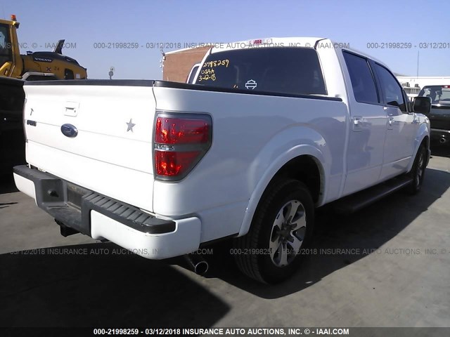 1FTEW1C87AKC34508 - 2010 FORD F150 SUPERCREW WHITE photo 4