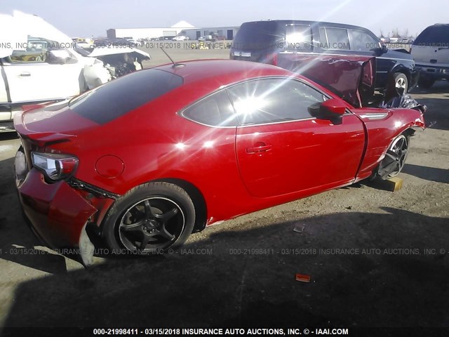 JF1ZCAB19D1613623 - 2013 SUBARU BRZ 2.0 PREMIUM RED photo 4