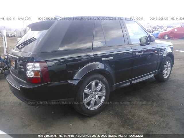 SALSK25408A166186 - 2008 LAND ROVER RANGE ROVER SPORT HSE BLACK photo 4