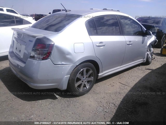 3N1AB6AP6CL706526 - 2012 NISSAN SENTRA 2.0/2.0S/SR/2.0SL SILVER photo 4