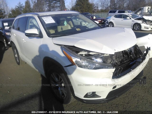 5TDKKRFH5ES011004 - 2014 TOYOTA HIGHLANDER XLE თეთრი ფოტო 1