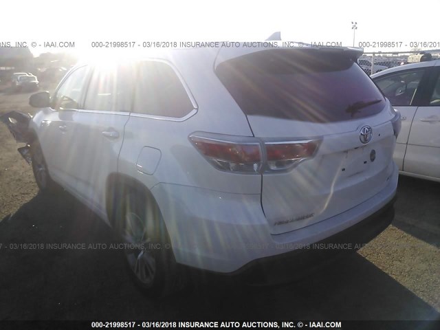 5TDKKRFH5ES011004 - 2014 TOYOTA HIGHLANDER XLE თეთრი ფოტო 3