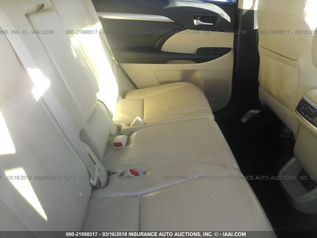 5TDKKRFH5ES011004 - 2014 TOYOTA HIGHLANDER XLE თეთრი ფოტო 8