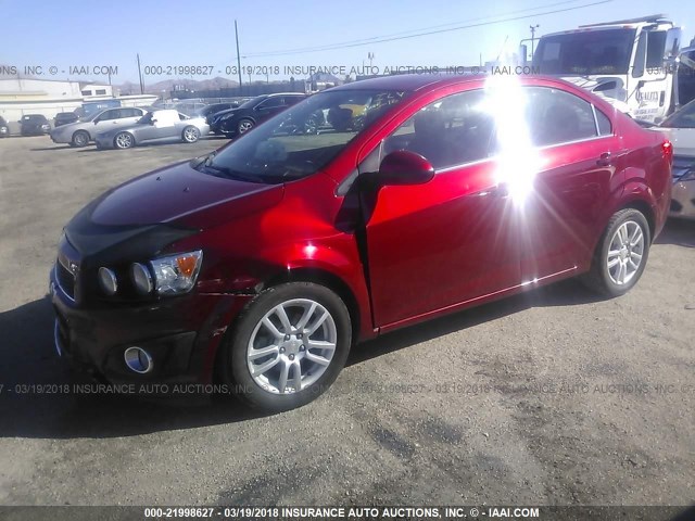 1G1JC5SH2C4229622 - 2012 CHEVROLET SONIC LT RED photo 2