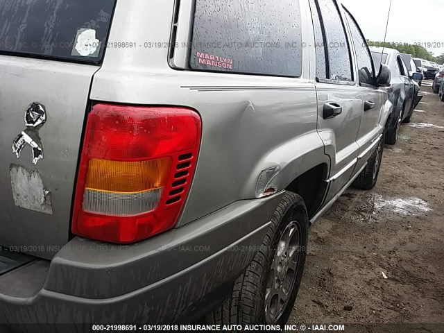 1J4G248SXYC274784 - 2000 JEEP GRAND CHEROKEE LAREDO SILVER photo 6