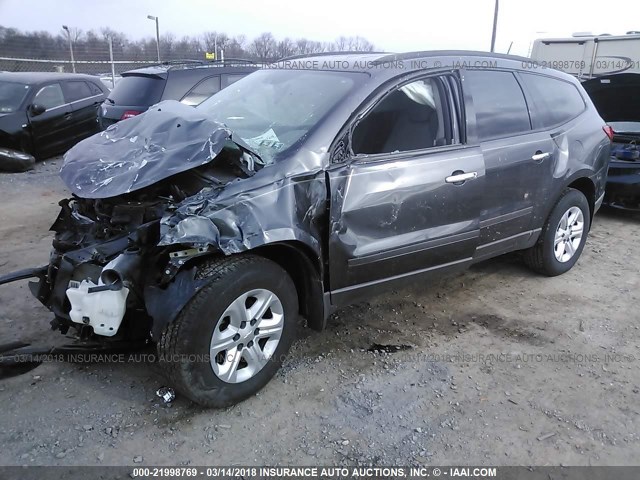 1GNKVFED1CJ364457 - 2012 CHEVROLET TRAVERSE LS GRAY photo 2