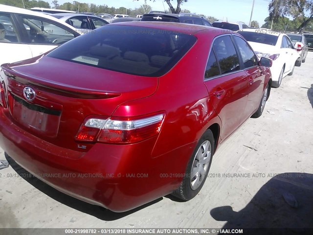 4T1BE46K49U348850 - 2009 TOYOTA CAMRY SE/LE/XLE RED photo 4