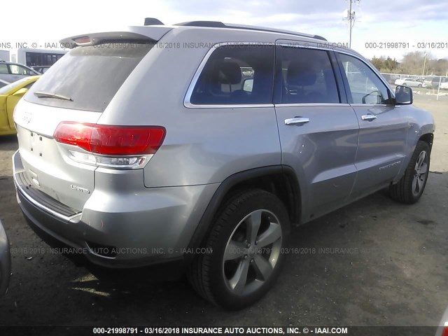 1C4RJFBG0EC184265 - 2014 JEEP GRAND CHEROKEE LIMITED SILVER photo 4