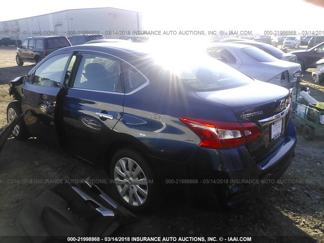 3N1AB7APXHY289492 - 2017 NISSAN SENTRA S/SV/SR/SL 深蓝色 照片 3