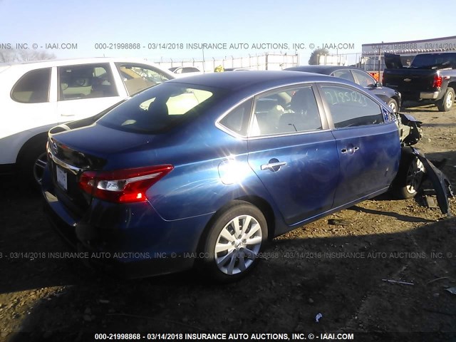 3N1AB7APXHY289492 - 2017 NISSAN SENTRA S/SV/SR/SL 深蓝色 照片 4