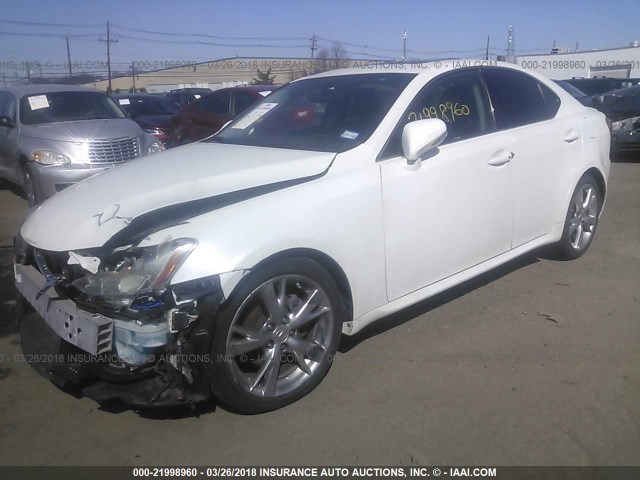 JTHBF5C22A2095506 - 2010 LEXUS IS 250 WHITE photo 2