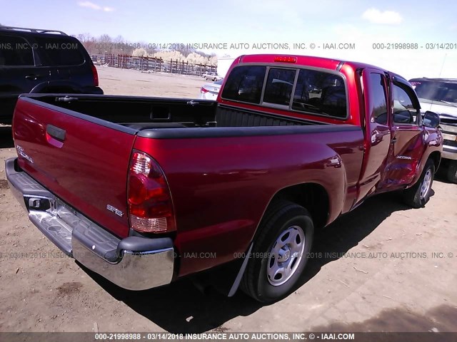 5TETX22N17Z347053 - 2007 TOYOTA TACOMA ACCESS CAB Марун фото 4