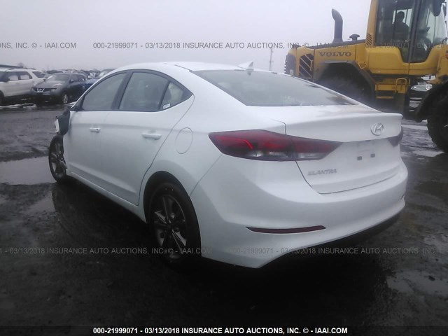 5NPD84LF4JH300436 - 2018 HYUNDAI ELANTRA SEL/VALUE/LIMITED WHITE photo 3