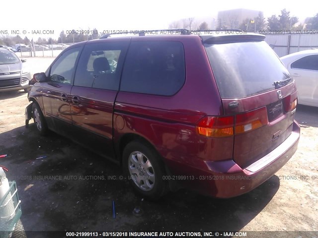 5FNRL18944B091451 - 2004 HONDA ODYSSEY EXL MAROON photo 3