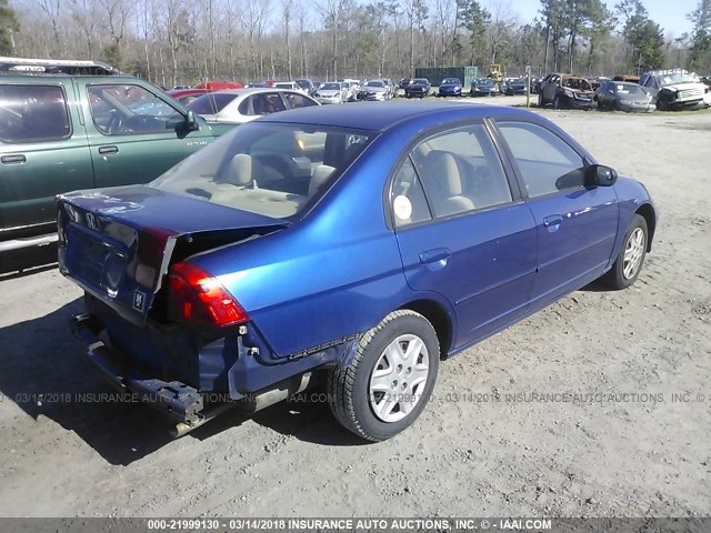 1HGES16335L001125 - 2005 HONDA CIVIC DX VP BLUE photo 4