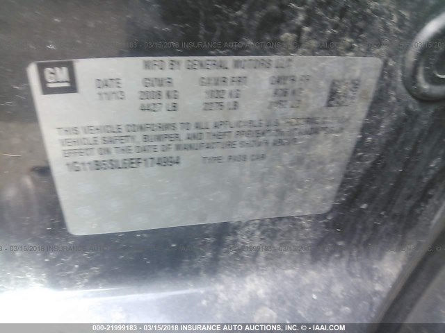 1G11B5SL6EF174994 - 2014 CHEVROLET MALIBU LS 黑色 照片 9