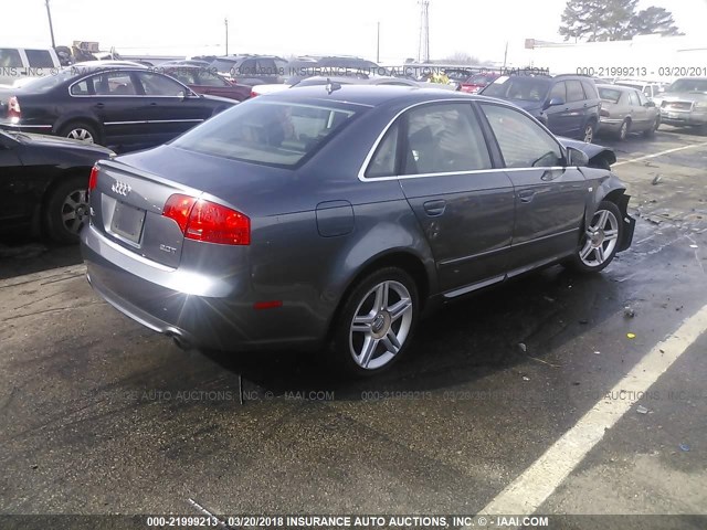 WAUAF78E18A070282 - 2008 AUDI A4 2.0T GRAY photo 4