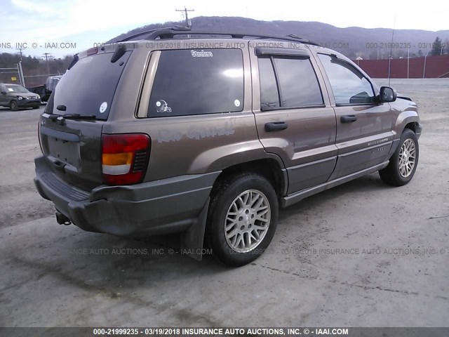 1J4GW48S12C225761 - 2002 JEEP GRAND CHEROKEE LAREDO BROWN photo 4