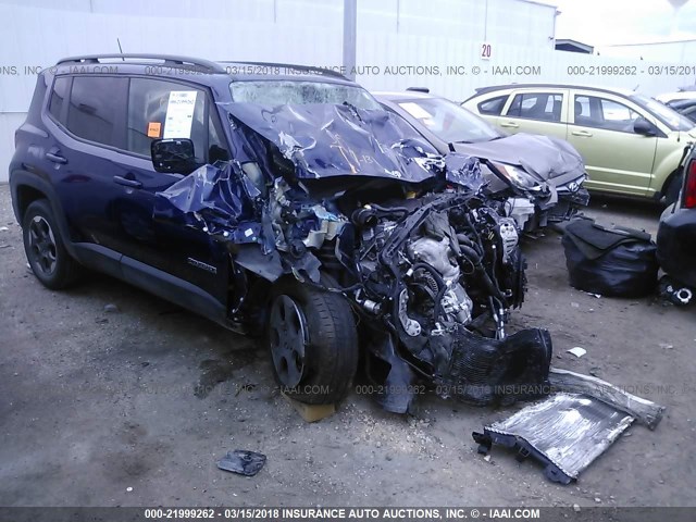 ZACCJAAT2GPD71626 - 2016 JEEP RENEGADE SPORT Կապույտ լուսանկար 1