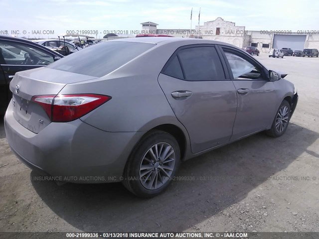 5YFBURHEXEP042707 - 2014 TOYOTA COROLLA L/LE/LE PLS/PRM/S/S PLS TAN photo 4