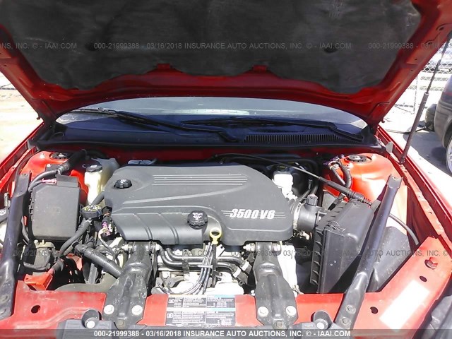 2G1WJ15K169403547 - 2006 CHEVROLET MONTE CARLO LS RED photo 10