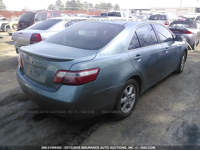 4T1BE46K77U598516 - 2007 TOYOTA CAMRY NEW GENERAT CE/LE/XLE/SE GREEN photo 4