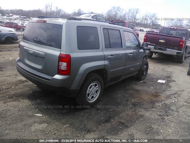 1C4NJPBA2ED593832 - 2014 JEEP PATRIOT SPORT GRAY photo 4