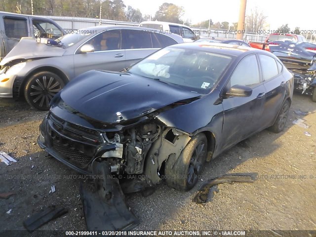 1C3CDFAA1FD433683 - 2015 DODGE DART SE BLACK photo 2